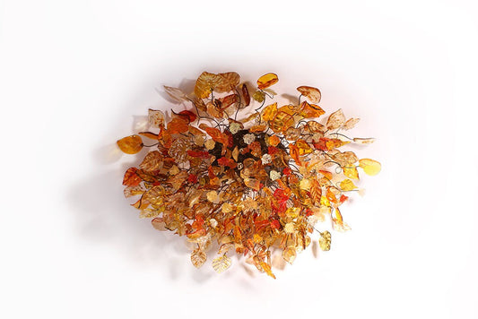 Flush Mount Ceiling Light with warm color flowers and leaves, ceiling mount light for kitchen, living room or Dining Room