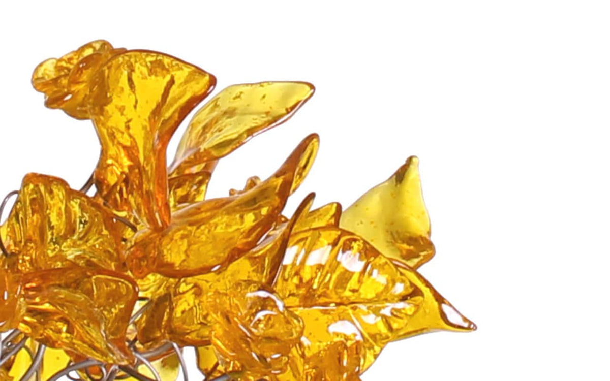 Lighting - Triple Pendant light with yellow flowers and leaves for Kitchen Island, Dining Room.