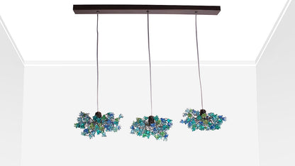 Pendant Lights, Island Kitchen Light with sea color. ceiling lighting -blue jumping flowers for Kitchen Island Dining Room