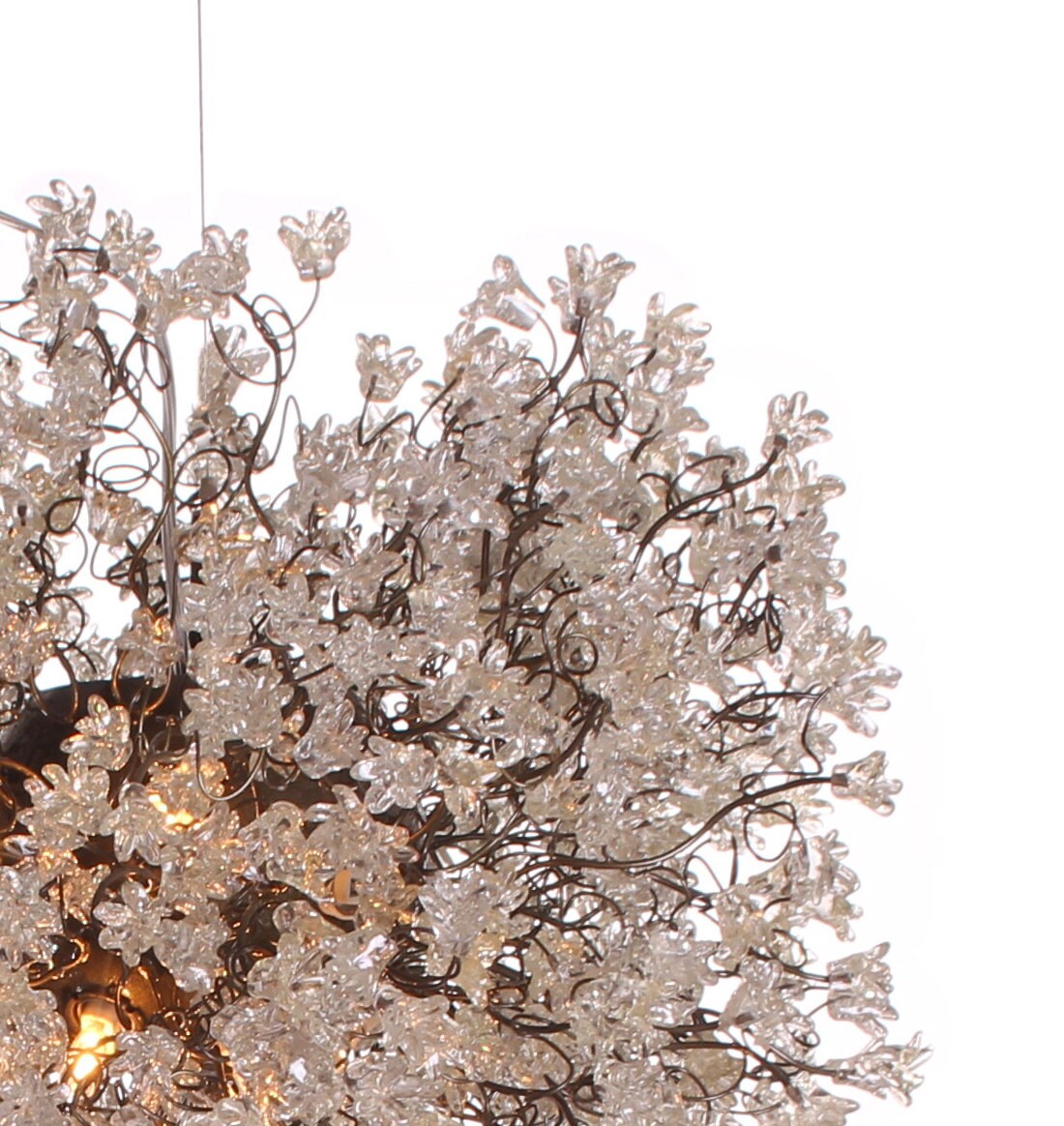 Hanging chandeliers with Clear jumping flowers for Dining Room , living room, office or bedroom.