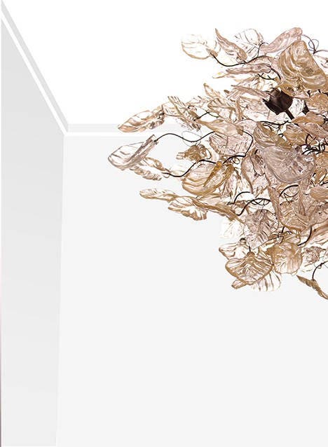 Hanging Ciling Light, Hanging Chandeliers with Gold leaves and flowers for Dining table or living room