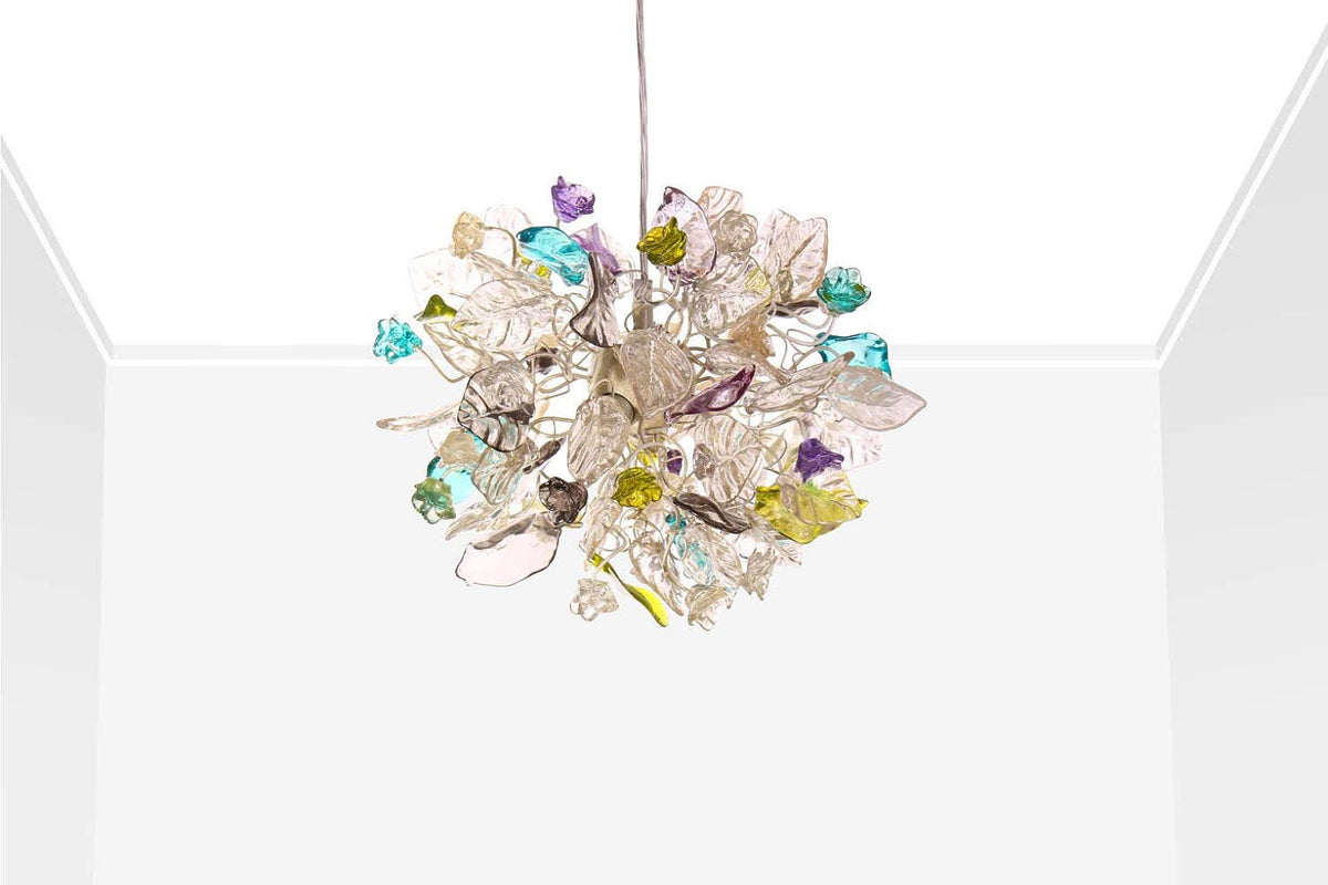 Ceiling pendant light with flowers and leaves , island falls for kitchen, bathroom, children rooms or hall .