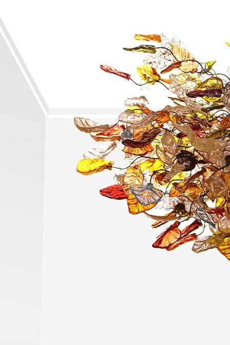 Ceiling Light Fixture ,dining chandelier with warm color flowers and leaves