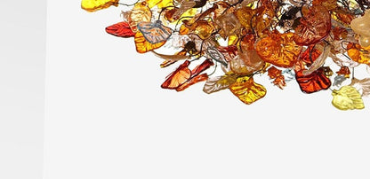 Ceiling Light Fixture ,dining chandelier with warm color flowers and leaves