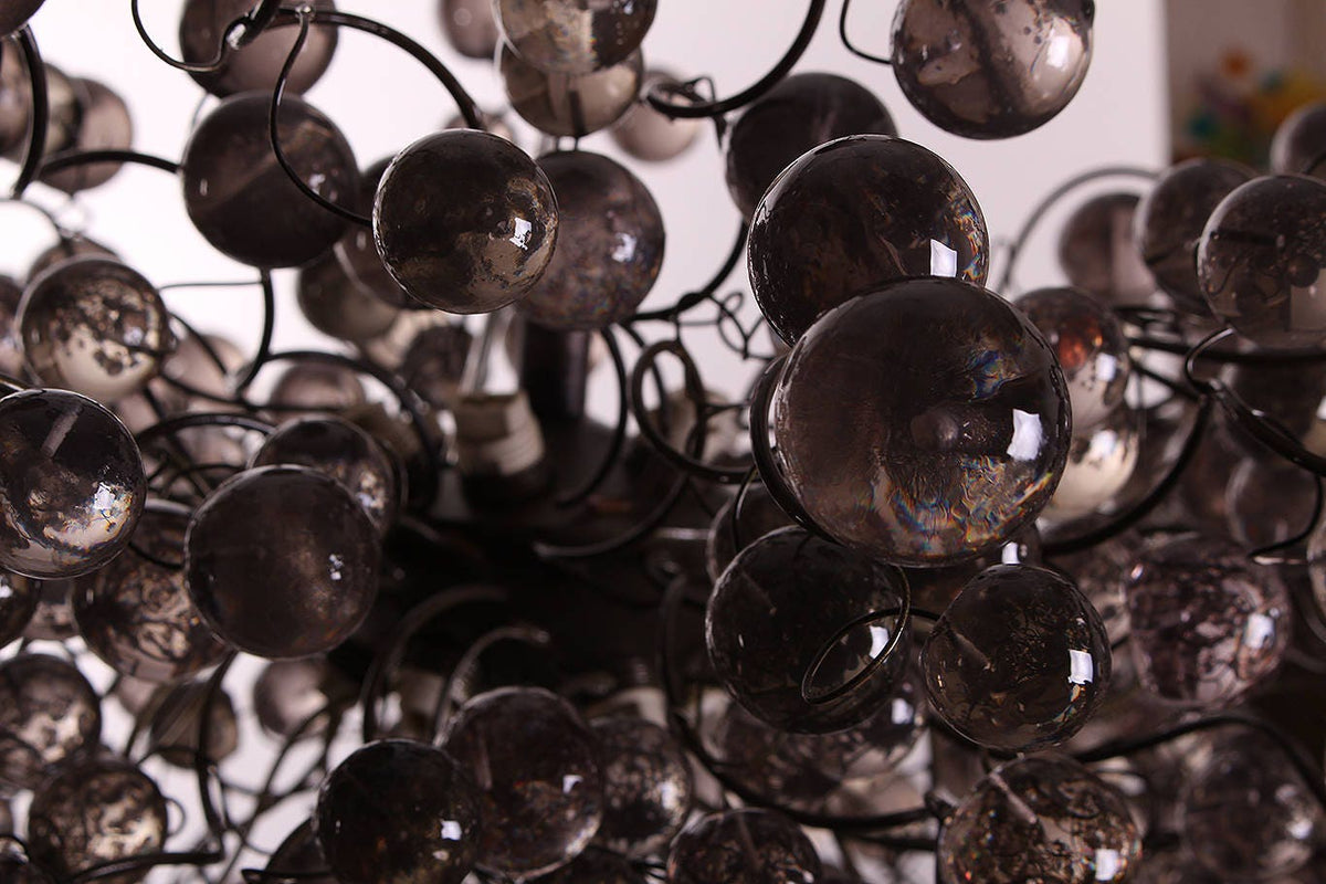 Modern Hanging chandeliers with Gray bubbles, globe lighting - light fixture for Dining Room