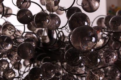 Modern Hanging chandeliers with Gray bubbles, globe lighting - light fixture for Dining Room