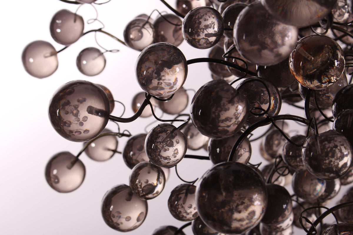 Modern Hanging chandeliers with Gray bubbles, globe lighting - light fixture for Dining Room