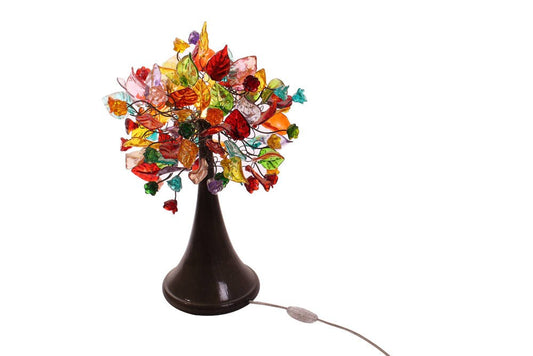 Unique Table lamp, big table lamp, modern desk lamp with multicolored flowers leaves for living roomor saloon or bedside table.