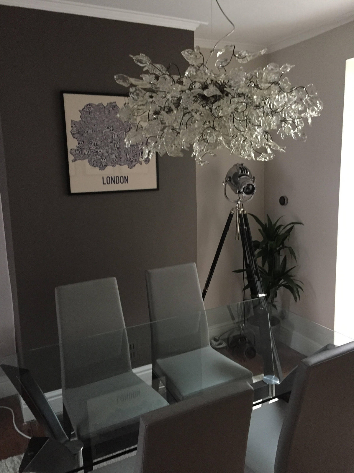 Hanging Ciling Light, Hanging Chandeliers with Gold leaves and flowers for Dining table or living room