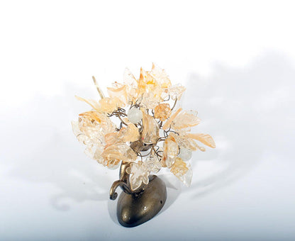 Floral Wall Sconce: Cream & Gold Resin Flowers, Brass Accent