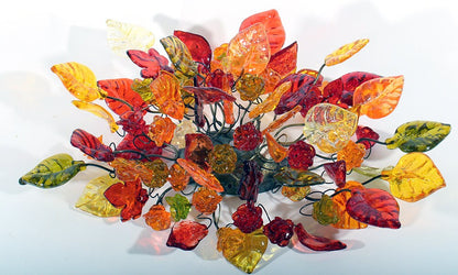 Wall Sconce lighting with Warm color flowers and leaves for hall living room, toilet over a mirror