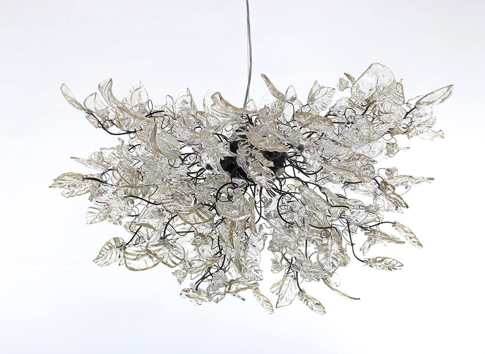 Clear Resin Flower Chandelier: Elegant Dining Room Lighting