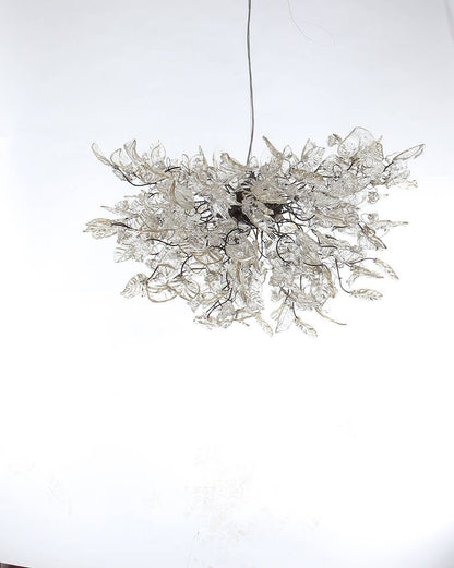 Clear Resin Flower Chandelier: Elegant Dining Room Lighting
