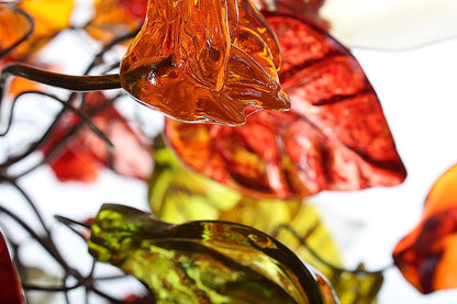 Ceiling pendant light with warm color flowers and leaves for living rooms, Kitchen island, bedroom.