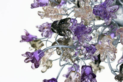 Hanging pendants light with purple and gray flowers for bedroom, bathroom, toilette or kitchen island .