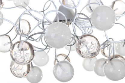 Ceiling Pendant light with white and clear transparent bubbles for girls or boy bedroom .