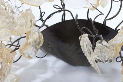 Clear Gold Leaf Flower Wall Sconce: Resin Accent Lighting 12-14 Inch