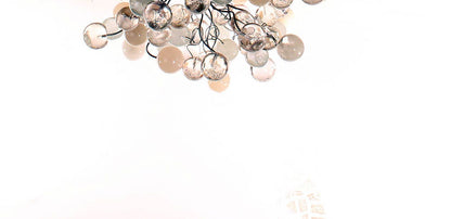 Ceiling lamp, light fixture with clear and white bubbles for Dining table, bedroom, children room. unique and special lamp
