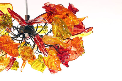 Floral Resin Pendant Lighting: Modern Warm Color Chandelier