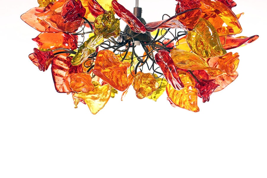 Floral Resin Pendant Lighting: Modern Warm Color Chandelier