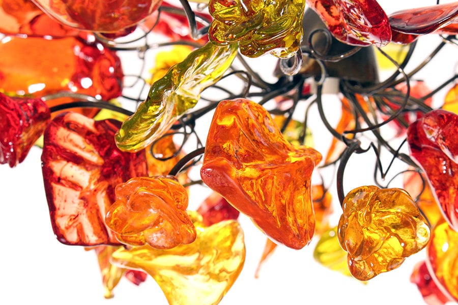 Floral Resin Pendant Lighting: Modern Warm Color Chandelier