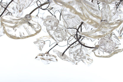 Clear Resin Flower Chandelier: Elegant Dining Room Lighting