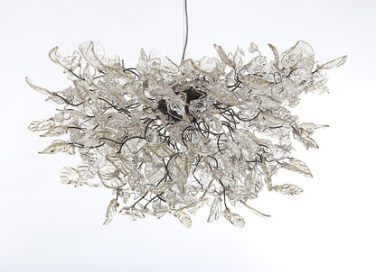 Clear Resin Flower Chandelier: Elegant Dining Room Lighting
