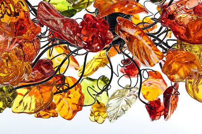Ceiling pendant light with warm color flowers and leaves for living rooms, Kitchen island, bedroom.