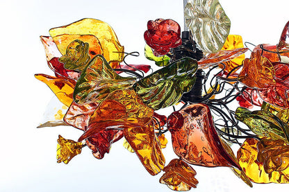 Ceiling pendant light with warm color flowers and leaves for living rooms, Kitchen island, bedroom.