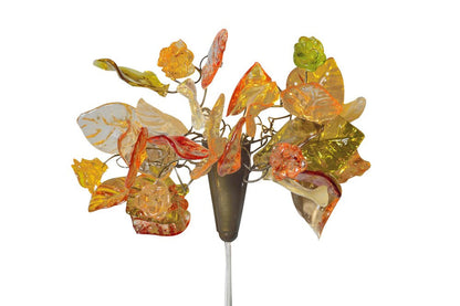Floral Wall Sconce: Resin Leaves, Warm Light, Plug-In Lamp