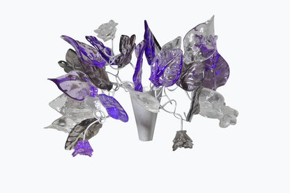 Purple and Gray Leaves Silver Wall Lamp Sconce