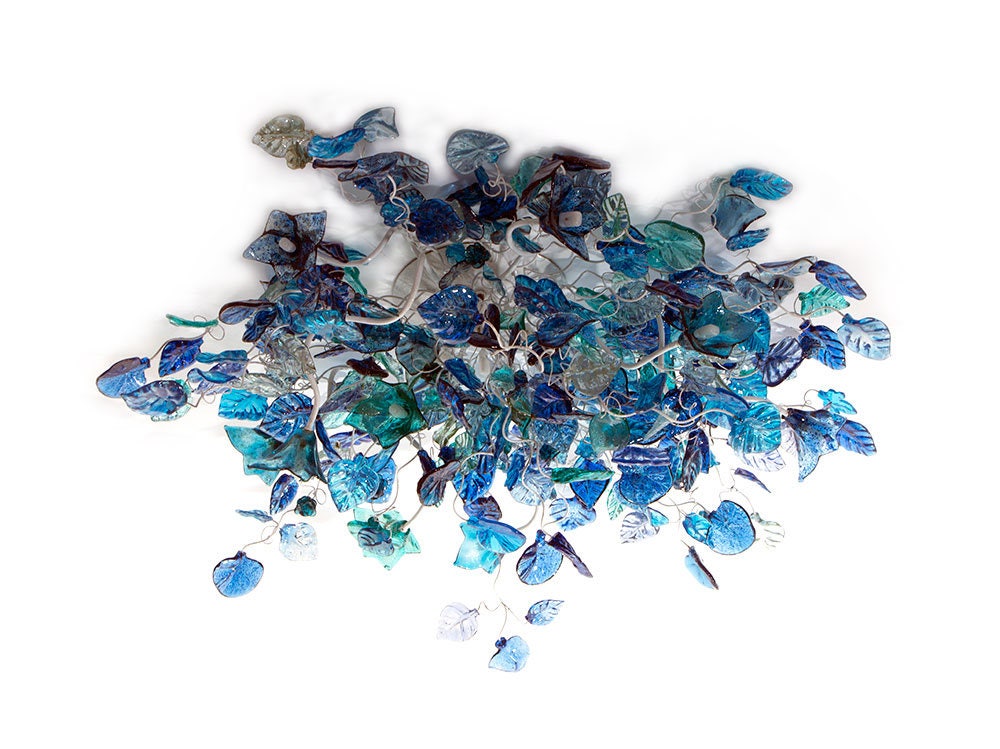 Large Flush Mount Ceiling Light, blue ceiling light, unique ceiling mount light for kitchen, living room or table Dining.