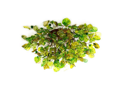 Green Flush Mount Lighting, ceiling mount light with green flowers and leaves.
