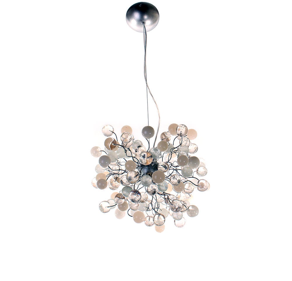 Ceiling lamp, light fixture with clear and white bubbles for Dining table, bedroom, children room. unique and special lamp