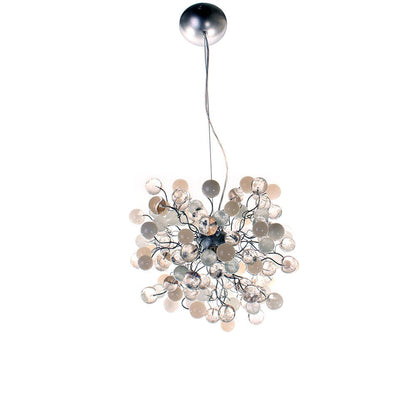 Ceiling lamp, light fixture with clear and white bubbles for Dining table, bedroom, children room. unique and special lamp