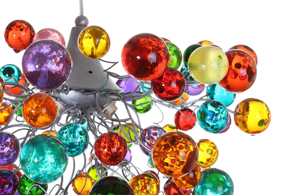 Chandelier with Colorful bubble, modern ceiling light fixture with bubbles for children room or dining room.