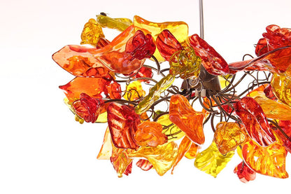 Floral Resin Pendant Lighting: Modern Warm Color Chandelier