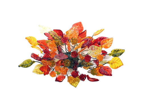 Wall Sconce lighting with Warm color flowers and leaves for hall living room, toilet over a mirror