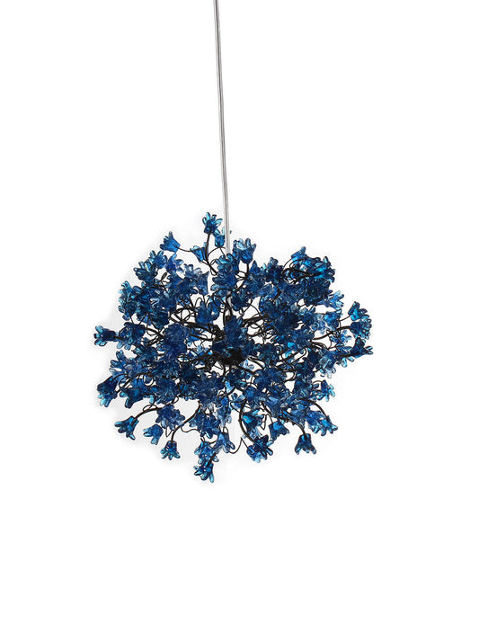 Blue Flower Pendant Light: Handmade Resin Floral Chandelier