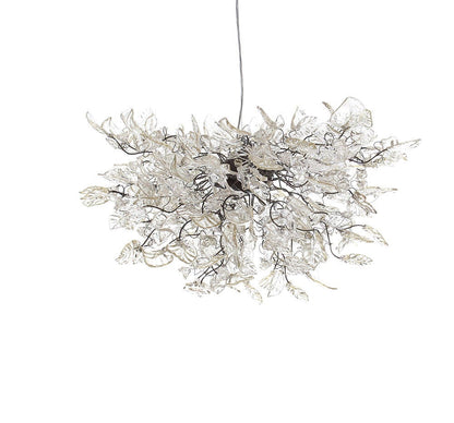 Clear Resin Flower Chandelier: Elegant Dining Room Lighting