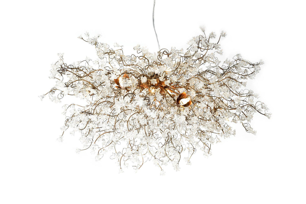 Modern Ceiling Light Fixture with Clear flowers Hanging chandeliers for Dining Room