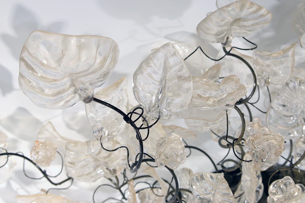 Flush Mount Lighting with transparent clear flowers, wild looking ceiling mount for kitchen, living room.