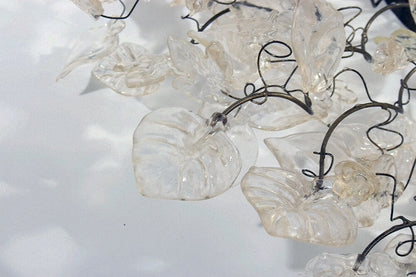 Flush Mount Lighting with transparent clear flowers, wild looking ceiling mount for kitchen, living room.