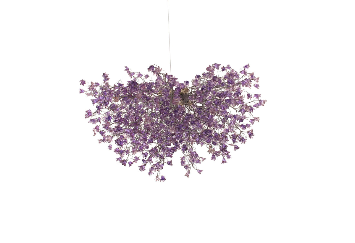 Dining Room Lighting, Modern Hanging Chandeliers with Purple jumping flowers.