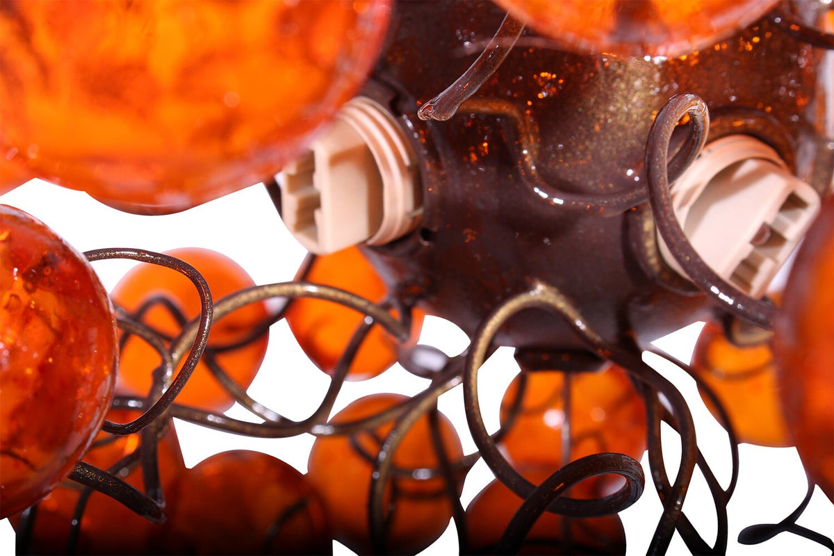 Orange Ceiling Light, Hanging bubble Lighting for Dining Room, bedroom or children room.