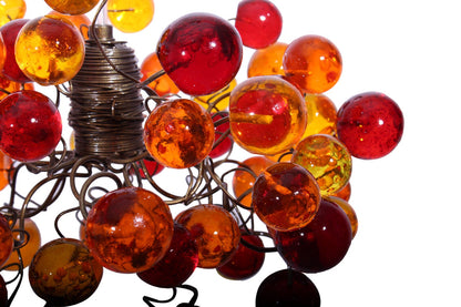 Bubbles Lighting, Ceiling Pendant light with orange and red wine bubbles.