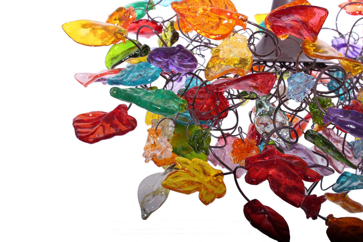 Resin Flower Leaf Chandelier, Multicolored Bedroom Lighting