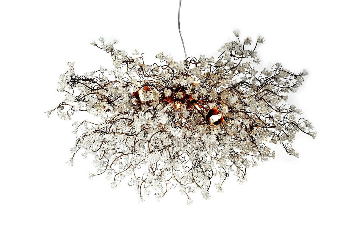 Modern Ceiling Light Fixture with Clear flowers Hanging chandeliers for Dining Room