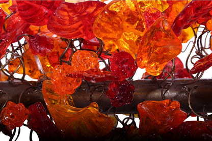 Cloud Shape Resin Chandelier: Warm Flower and Leaf Ceiling Light Fixture