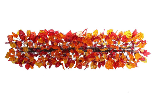 Warm Orange Floral & Leaves Resin Chandelier: Elegant Dining Room Lighting Decor